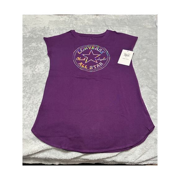 Converse Tops - NEW Converse Purple/Holographic T-Shirt Size: Teen Large